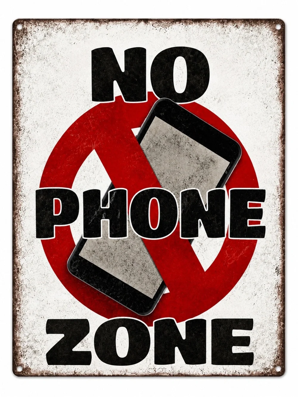 NEW No Phone Zone Metal Sign